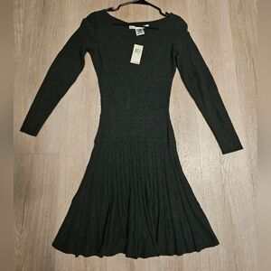 Max Studio Charcoal Long Sleeve Dress Nwt